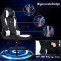 White  PC Gaming  Chair Massage  Function Office  Chair High-level Seating Comfort Chair with Adjustable Headrest